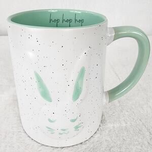3D Mug Bunny Hop Hop Speckled Green White Coffee Cup Global Design Connections